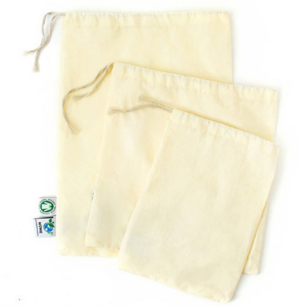 Reusable Certified Organic Cotton Muslin Produce Bags