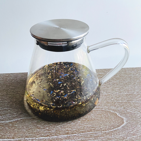Fuji Glass Teapot - Blooms, loose leaf tea and iced tea
